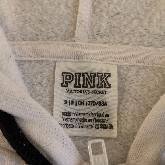 Off white Pink zip up hoodie - Picture 3 of 5
